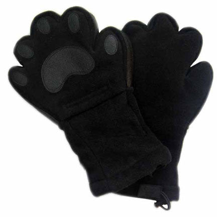 adult black fleece mittens