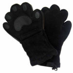 adult black fleece mittens