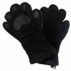 adult black fleece mittens
