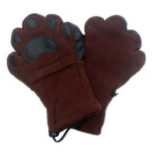 adult brown fleece mittens