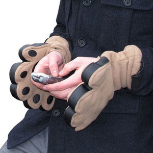 adult camel fleece mittens