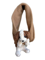 Brown & Cream Dog on Camel Fleece Buddy Scarf