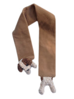 Brown & Cream Dog on Camel Fleece Buddy Scarf