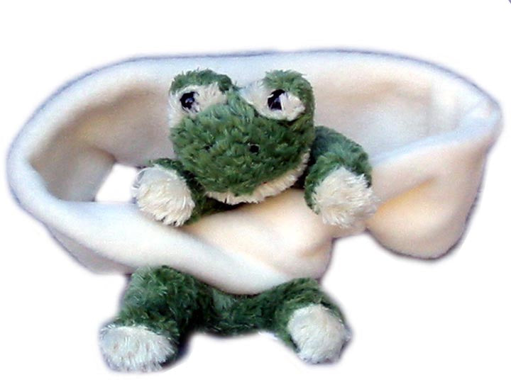 Frog on Cream Fleece Buddy Scarf