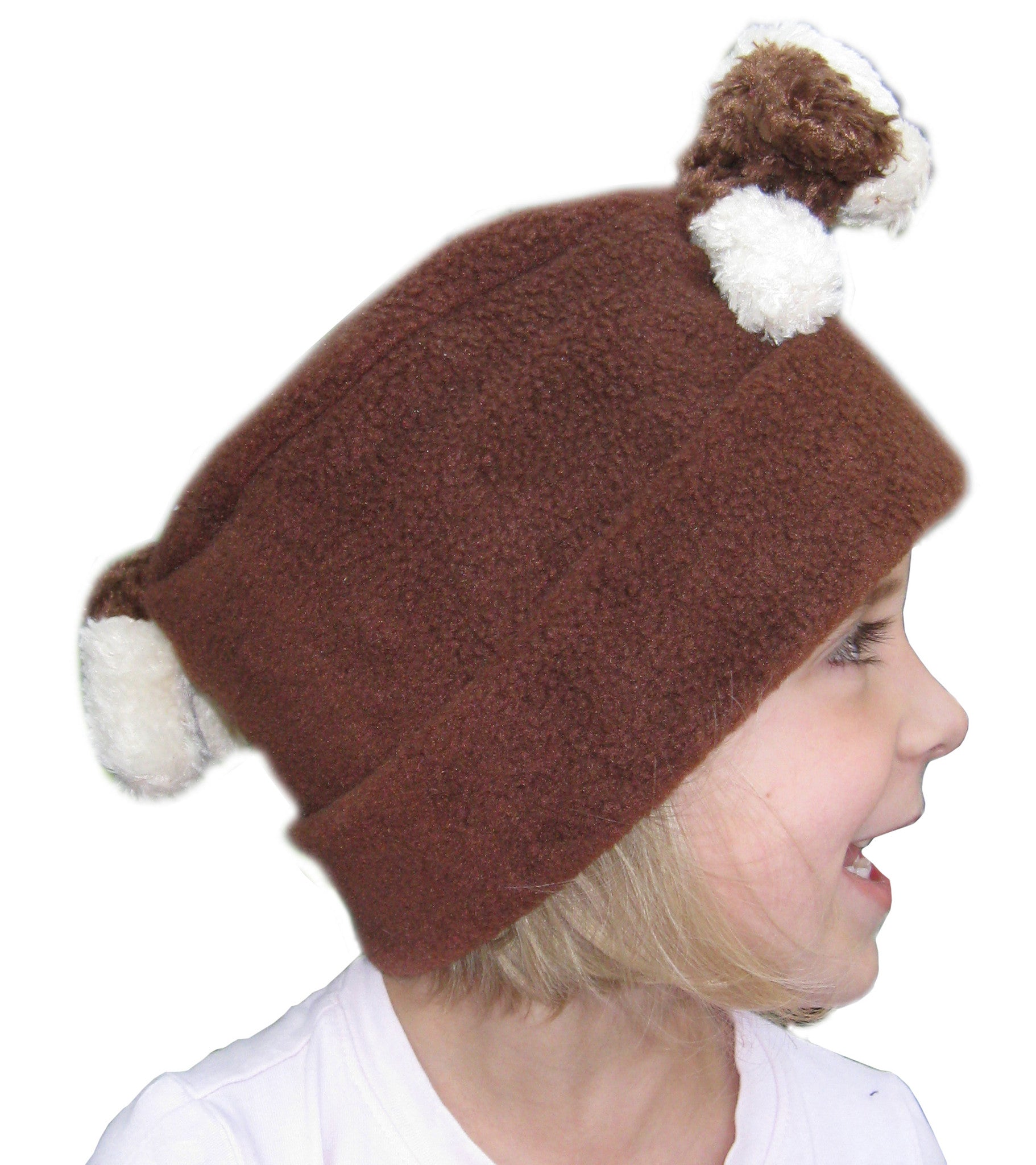 Brown & Cream Dog on Brown Fleece Buddy Hat