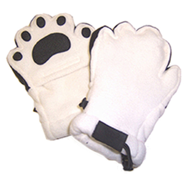 Kids Polar White Fleece Mittens