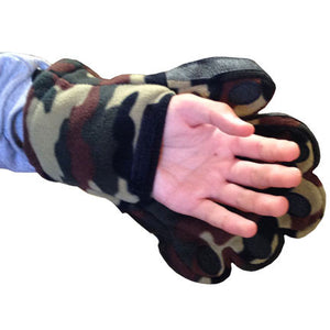 adult camouflage fleece mittens