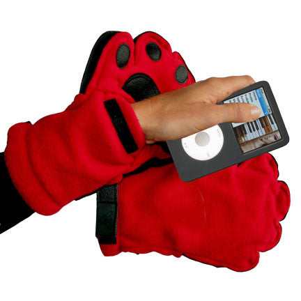 Adult Red Fleece Mittens