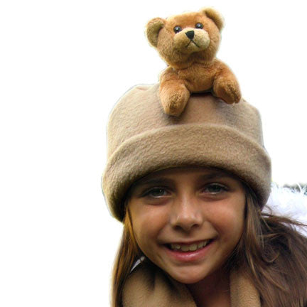 Brown Bear on Camel Fleece Buddy Hat