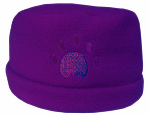 Dark Purple Paw Print Fleece Hat
