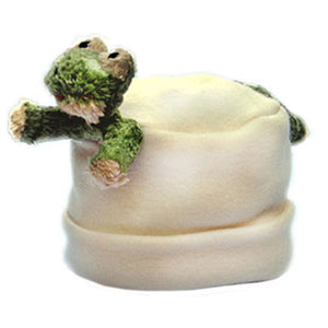Frog on Cream Fleece Buddy Hat