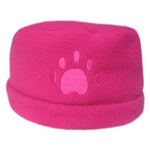 Fuchsia Paw Print Fleece Hat