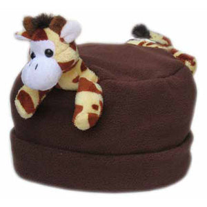 Giraffe on Brown Fleece Buddy Hat