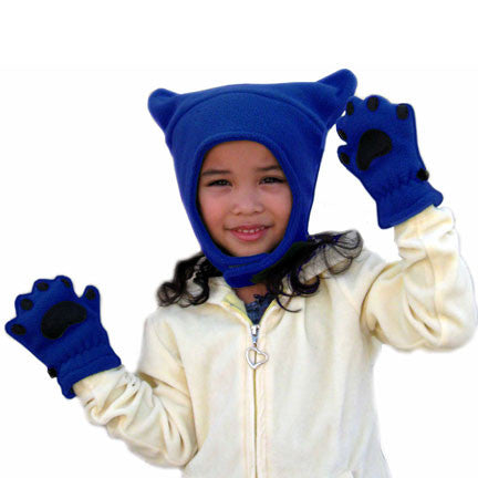 Infant & Toddler Cobalt Blue Fleece Chinstrap Hat & Mittens