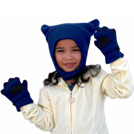 Infant & Toddler Navy Fleece Chinstrap Hat & Mittens