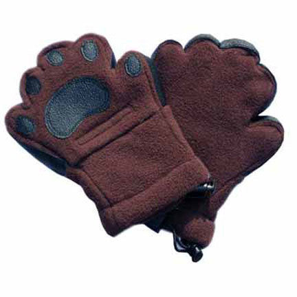 Kids Brown Fleece Mittens