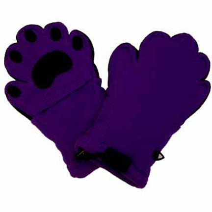 Kids Dark Purple Fleece Mittens