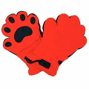 Kids Orange Fleece Mittens