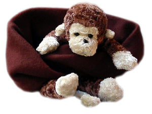 Cheeky Monkey on Brown Fleece Buddy Scarf