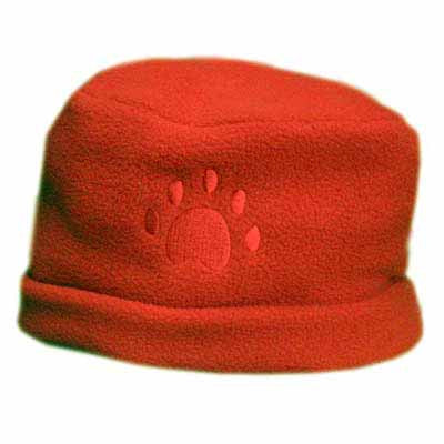 Orange Paw Print Fleece Hat