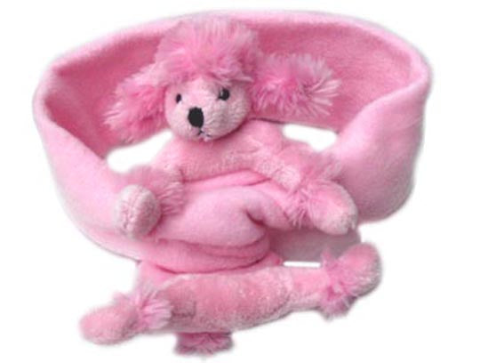 Pink Poodle on Pink Fleece Buddy Scarf