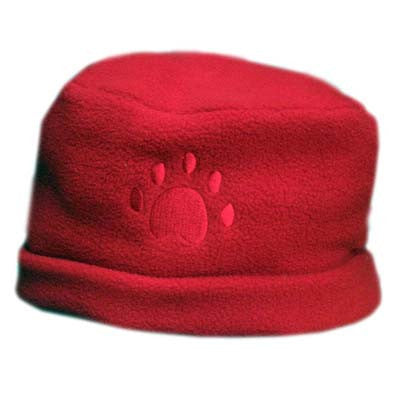 Red Paw Print Fleece Hat